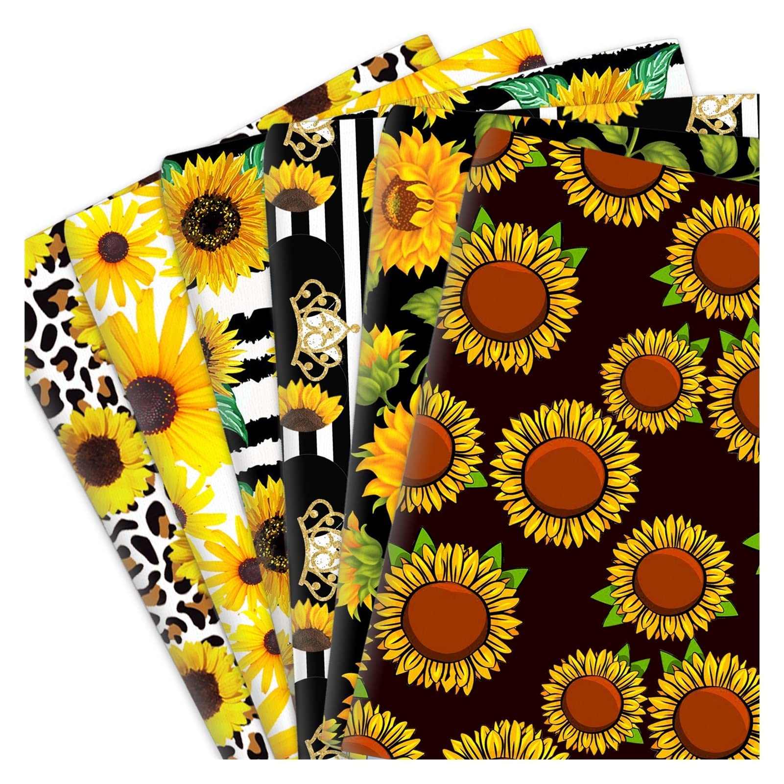 Girasol Amarillo Floral 50 * 145cm 100% Puro poliéster poliéster Material de algodón Telas de Coser acuelolas Costura Costura Bricolaje Tela Telas (Color : 1087904, Weight : Pure Cotton)