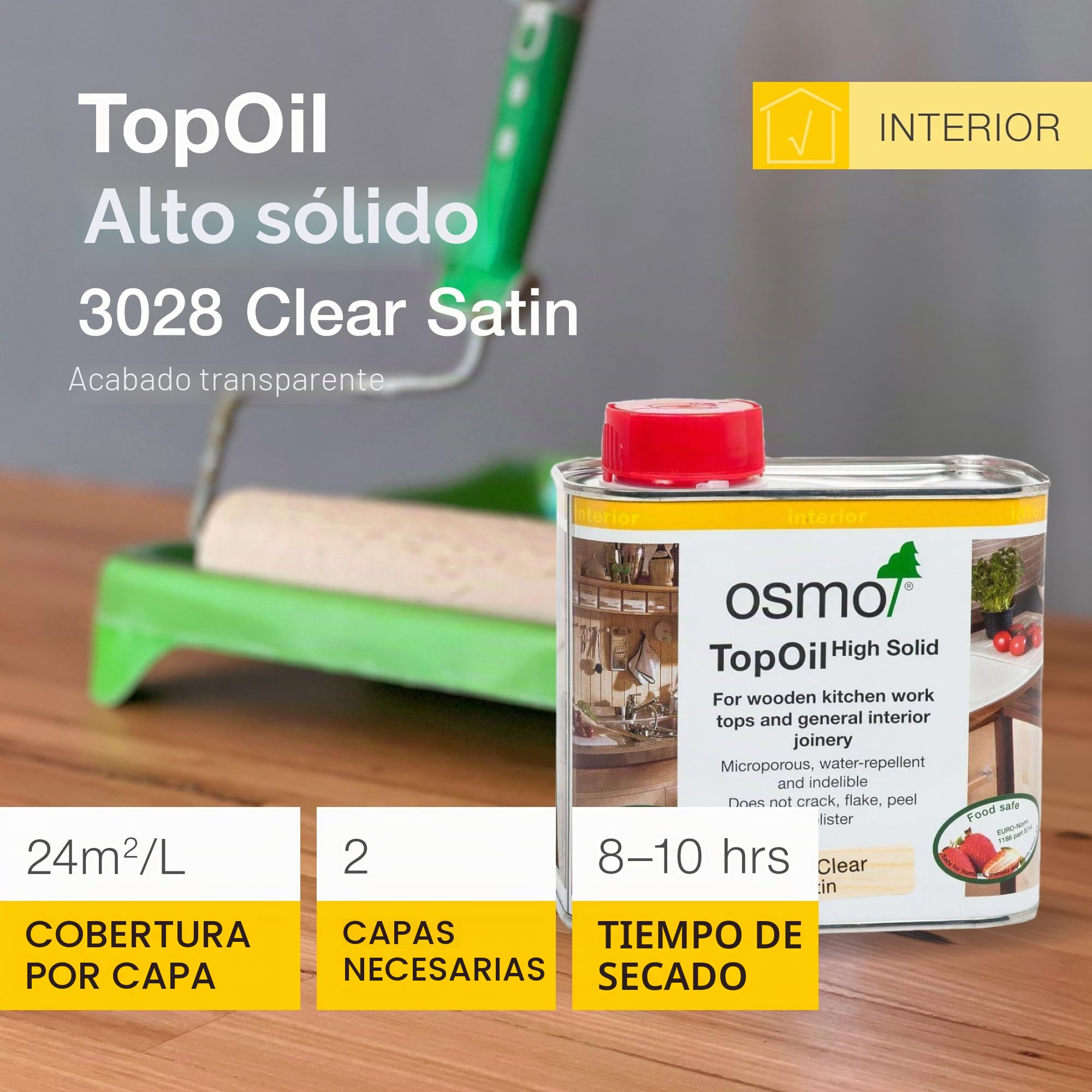 Osmo – 3028 0,5 L Top Oil– Claro satinado.