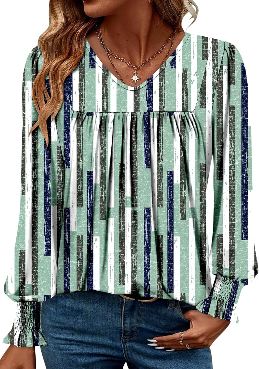 BETTE BOUTIK Womens Long Sleeve Tunic Tops Fall V Neck T-Shirts Blouses Casual Fashion Shirts - Image 2