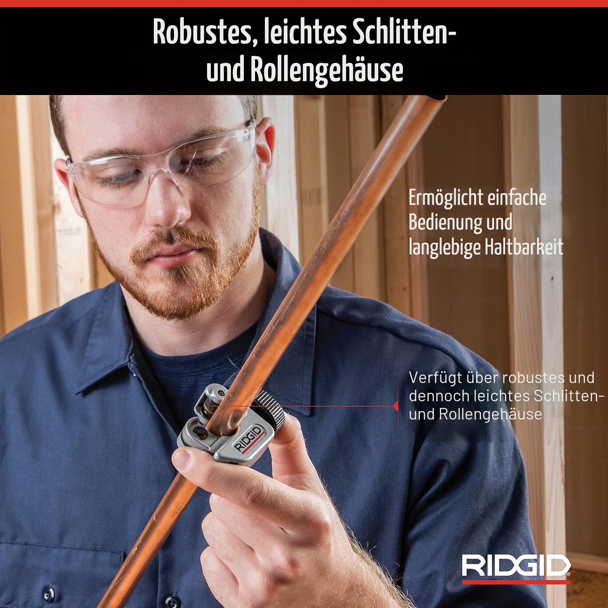 RIDGID 40617 Modell 101 Mini-Rohrabschneider für beengte Arbeitsbereiche, Rohrabschneider von 6 mm bis 28 mm