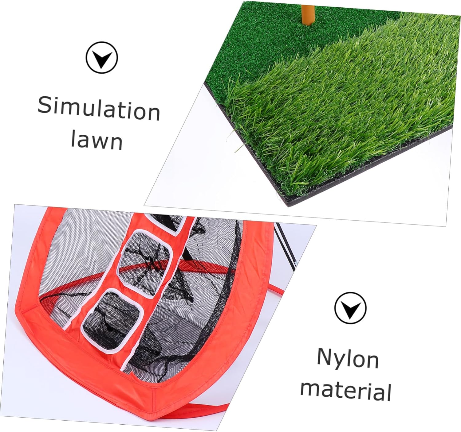 POPETPOP Portable Golf Practice Net Set Mini Hitting Mat Adjustable Training Aids for Backyard Golfing