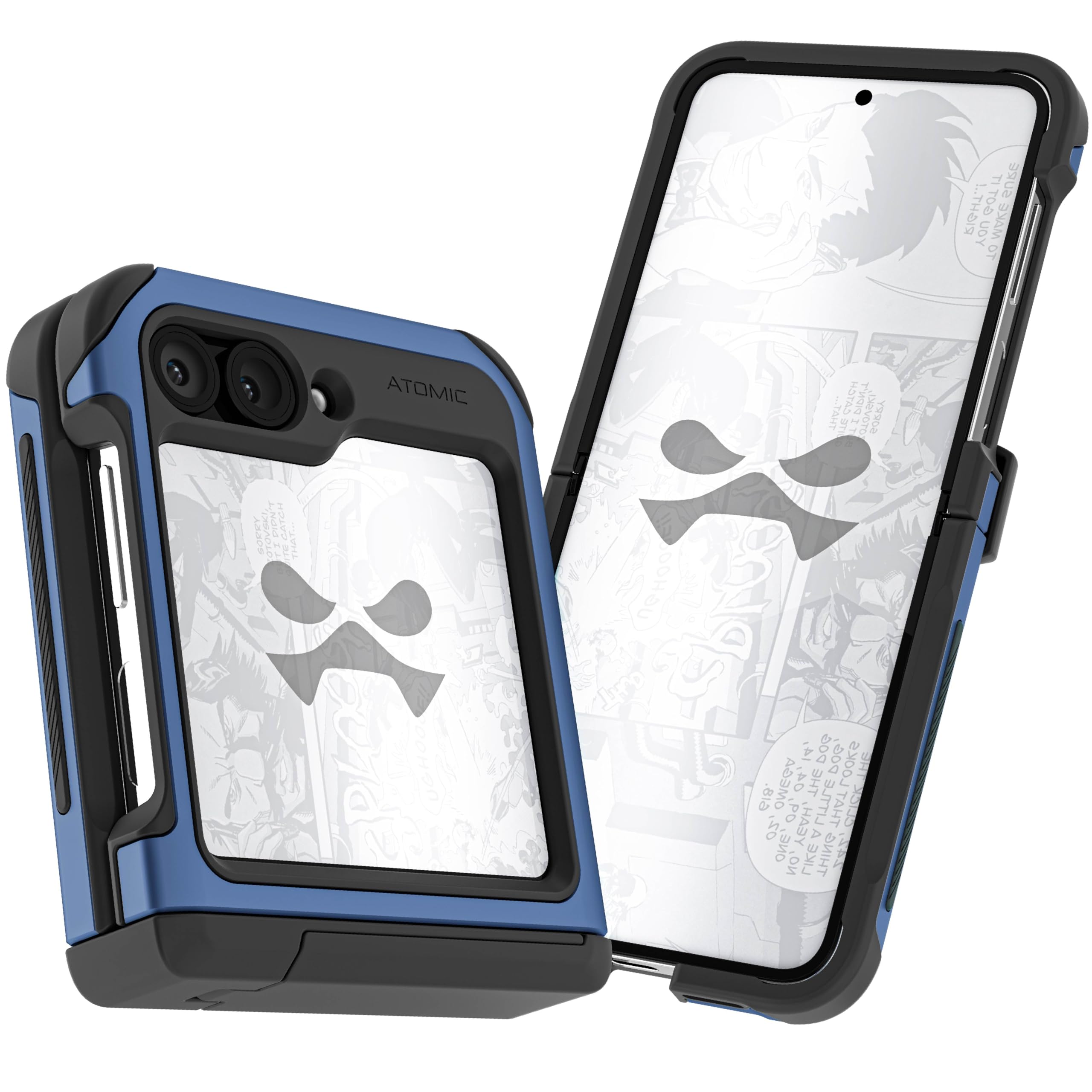 Ghostek Atomic Slim Galaxy Z Flip 6 case with Built-in Kickstand - Clear Back with Aluminum Metal Bumper, Protective Phone Case, Limited Edition Color