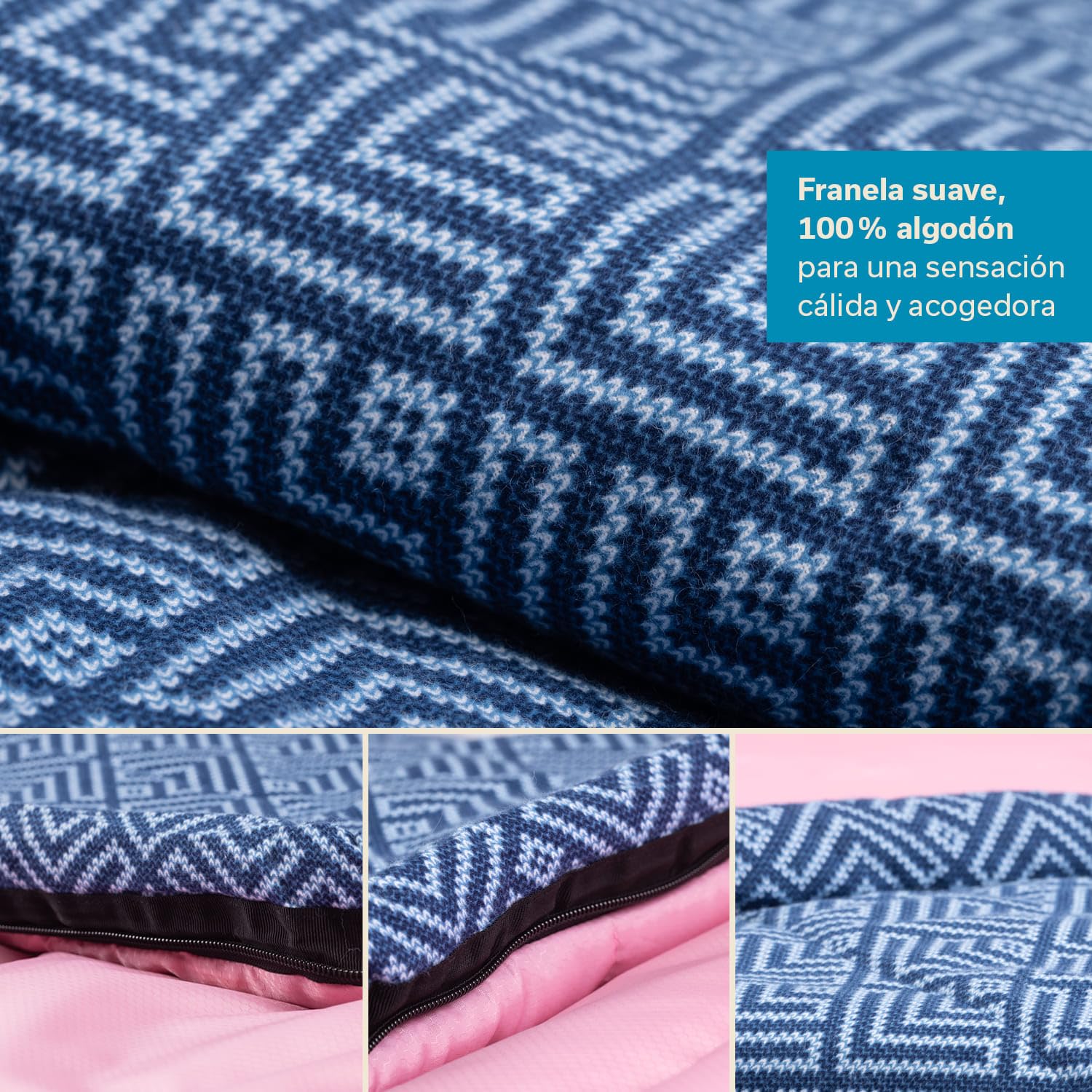 Skandika Saco de Dormir de algodón Dundee Flannel | para Adultos, acoplable, 3 Estaciones, hasta -20°C, 220 x 80 cm / 220 x 160 cm, Rectangular