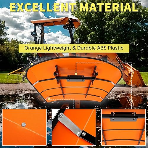 Miniatura 4 de ECOTRIC Toldo para tractor, color naranja, compatible con todos los tractores ROPS de 48-38 pulgadas x 48-38 pulgadas equipados con un ROPS de 2 x 2