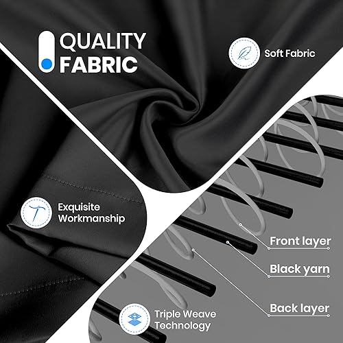 Miniatura 3 de Simple Deluxe Juego de 2 paneles de cortinas opacas de 63 pulgadas de largo, 2 cortinas largas con aislamiento térmico y ojales, 42 pulgadas de