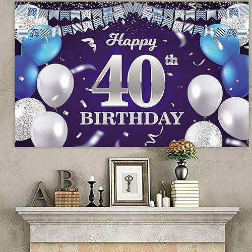 Vista 361 de Cartel de feliz cumpleaños número 31, globos azul marino, bandera de confeti a rayas, puntos de luz, saludos a 31 años, decoración temática