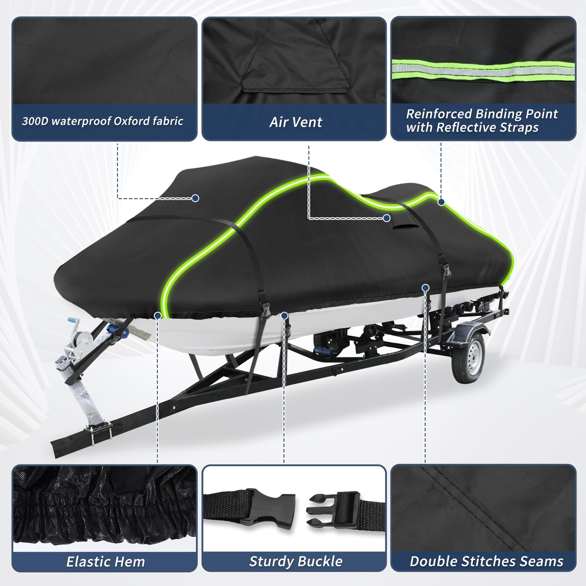 Funda para Moto Acuática para Sea Doo RXP-X RS 300 260 Apex Wake 170, Fabricada En Oxford 300D Resistente Al Agua Y A Los Rayos UV. Tela, Apta para Remolque