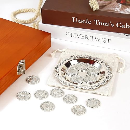 Miniatura 3 de TINGKU Monedas de Boda Arras de Boda Catolica Recuerdos Para Boda con Monedas de Plata Decoracion Para Bodas con 13 Monedas Virgen de Guadalupe en