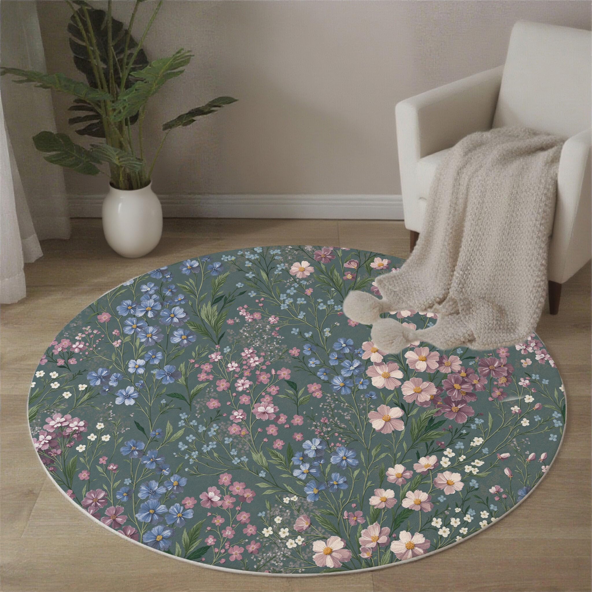 Tapis de sol petites fleurs pour chambre bébé et ambiance cosy