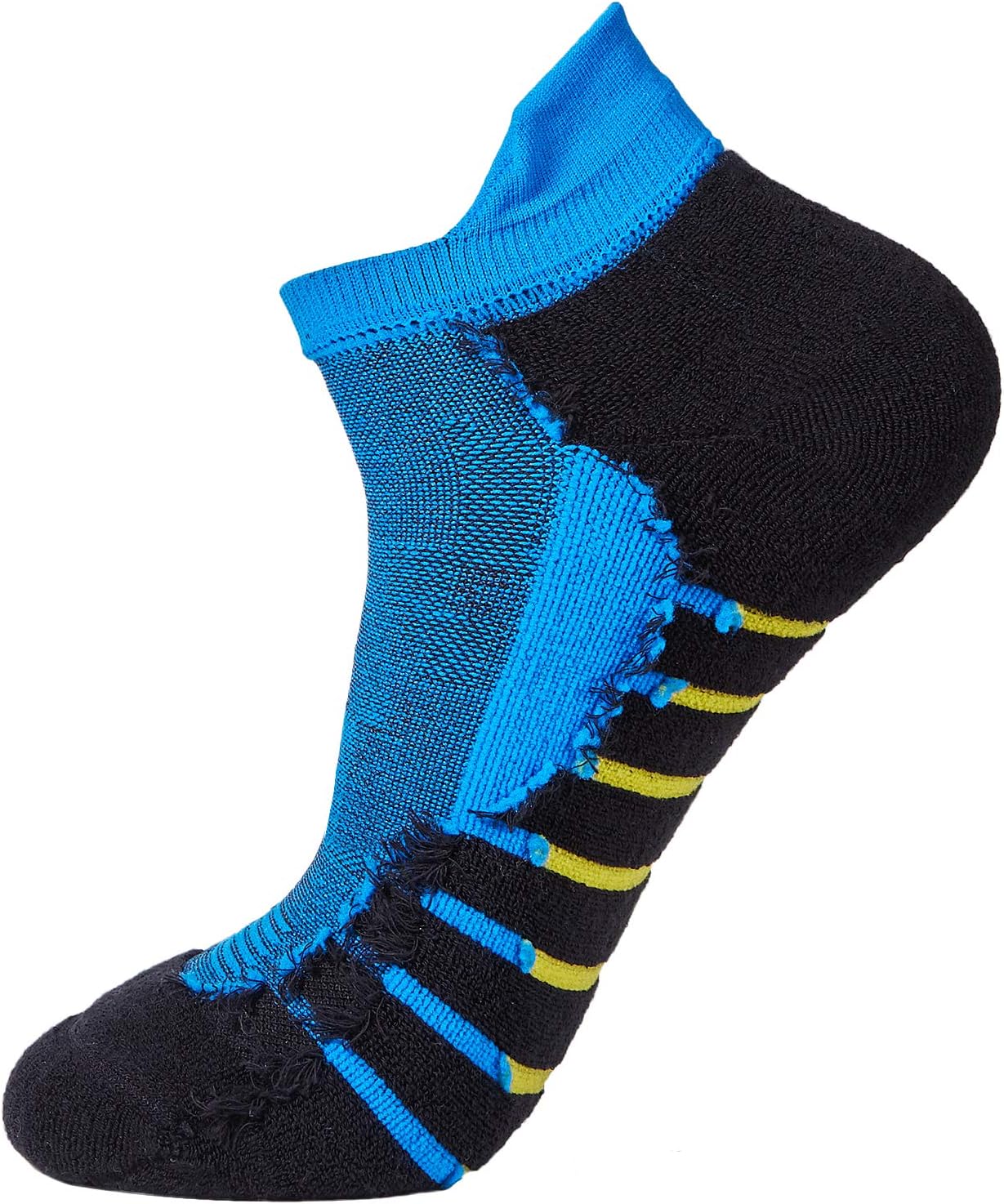 Men's Blue with Black 5-Pack Cushioned Seamless Anti Sweat Blister Proof Odor Resist Ankle Low Cut Running Socks - Image 7