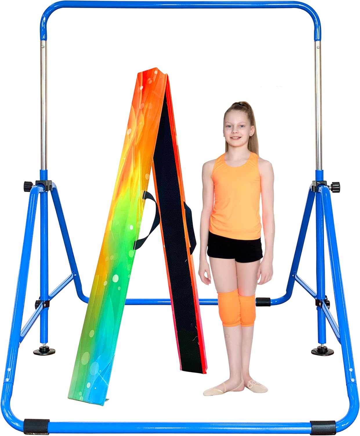 Marfula Fold Gymnastic Kip Bar And Fold Floor Foam Balance Beam For Kids Home And Club Use Gymnastic Training Equipment For Kids And Toddler And Teenager of 3-18 Years Old