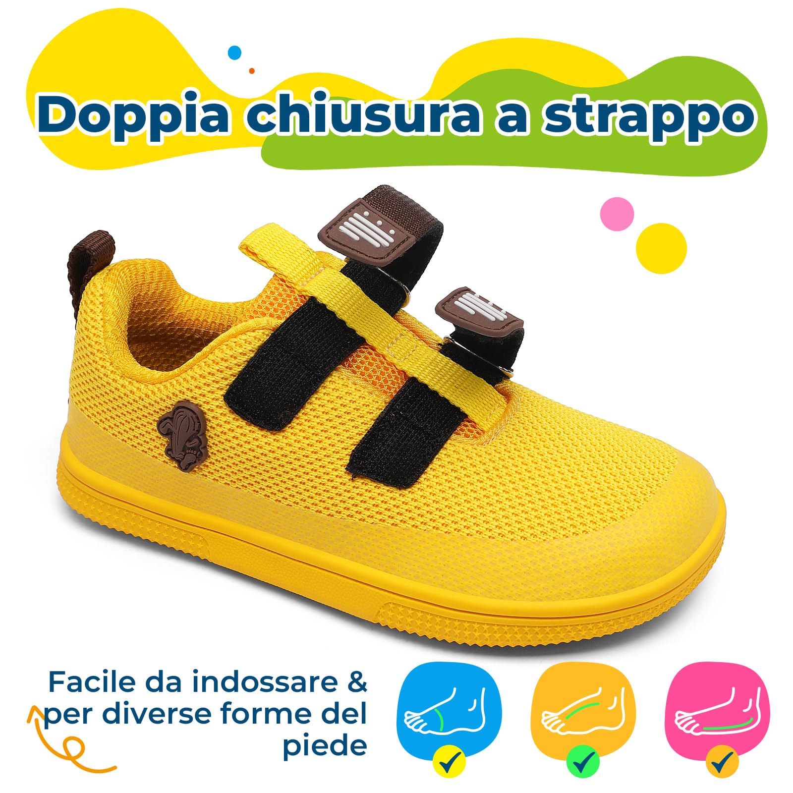 Saguaro Bambini Scarpe Barefoot - Punta Ampia & Suola Zero Drop per Scuola e Vita Quotidiana, Gr.25-36