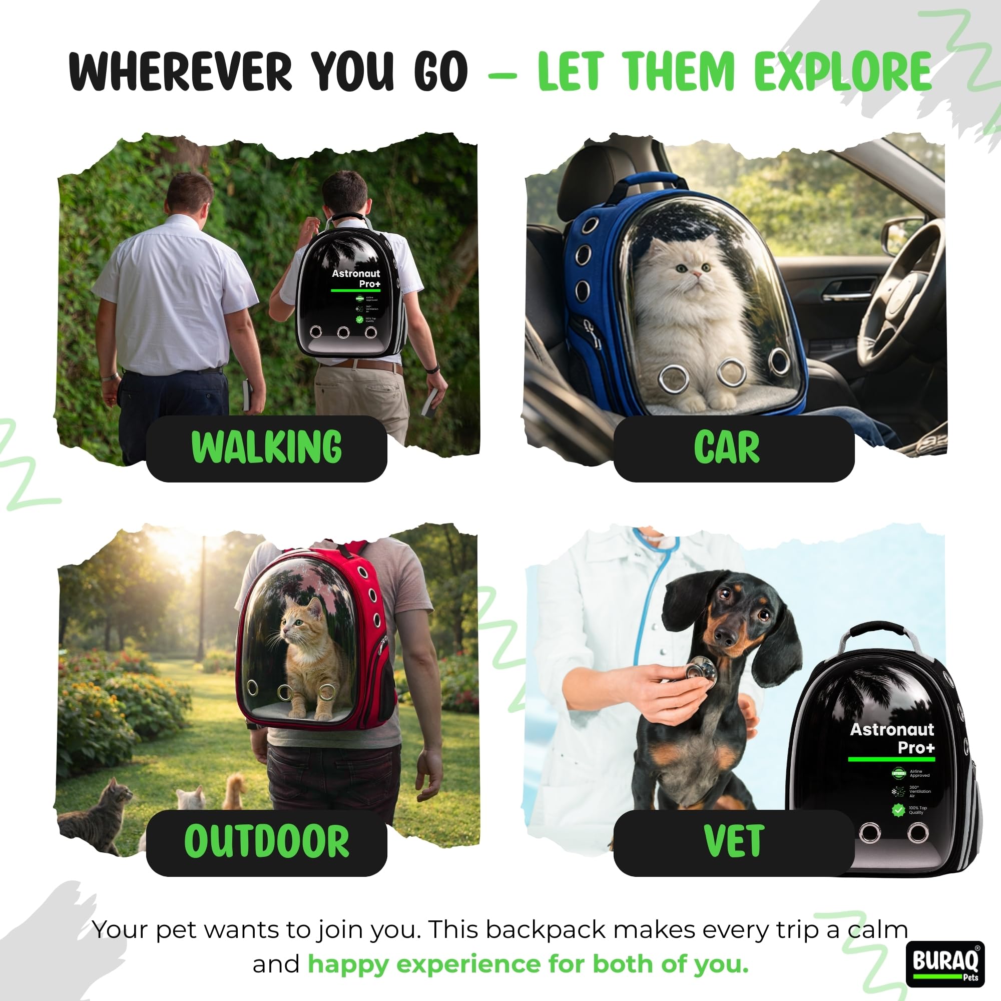 Buraq Pets Astronaut Pro Pet Carrier Backpack for Cats & Puppies 2