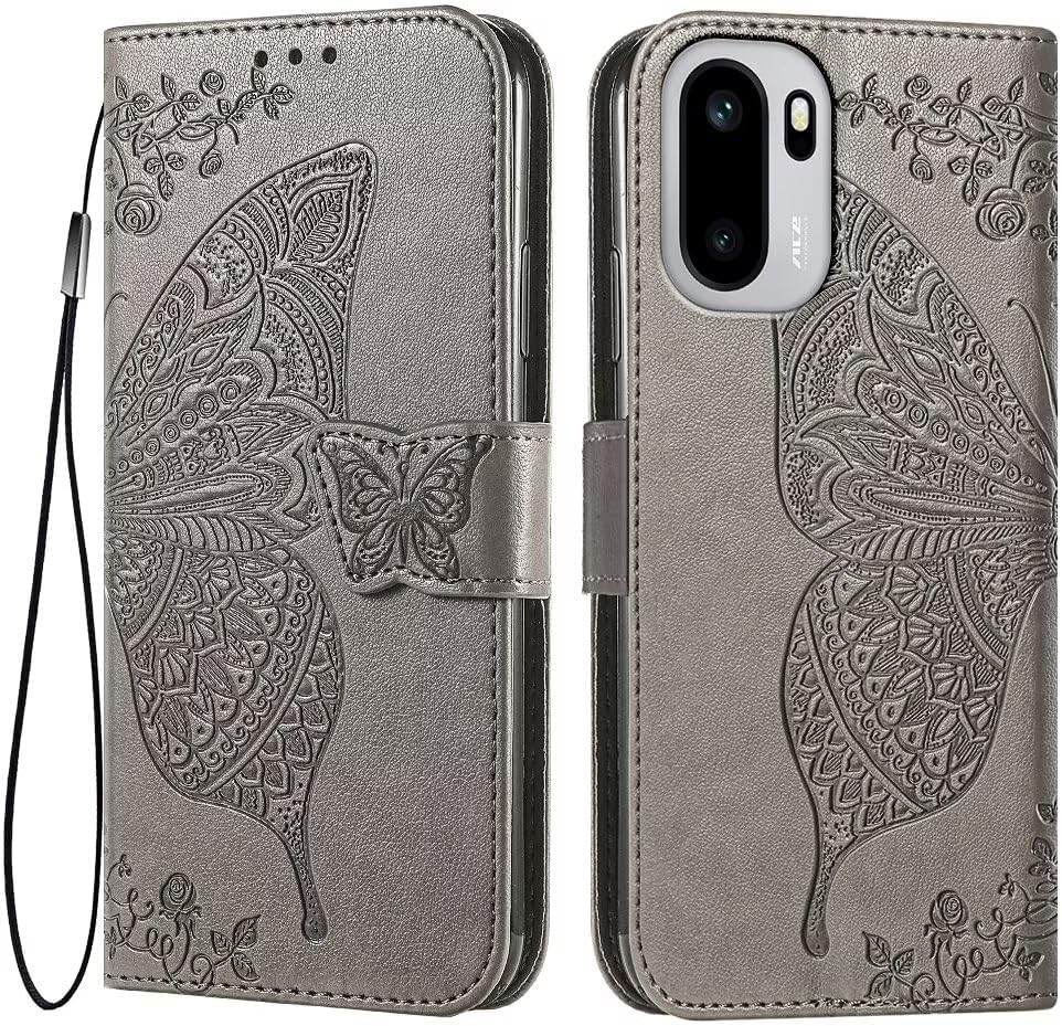 EASSGU Leather Case for OnePlus 15R 5G (6.83" Inches) Flip Folio Magnetic Leather Phone Cover with 3 Card Slots 1 Wallet, Phone Case - Grey