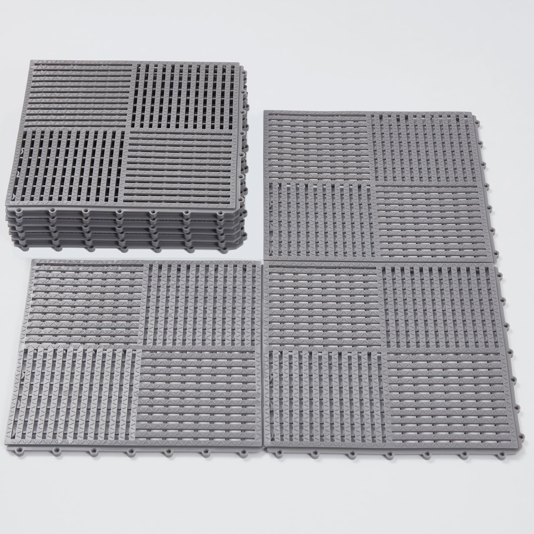 9 Pack Modular Interlocking Tiles Double Non-Slip 12"x12" Dark Gray — Amazon image 12