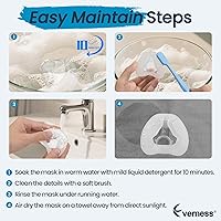 Vista 6 de Everness - Paquete de 2 cojines de repuesto (S) para AirFit N20, aptos para FSA/HSA, ajuste cómodo y uso más suave, compatible con marco original