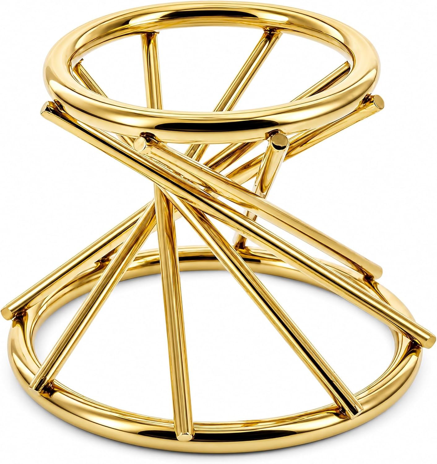 Gold Wire Metal Egg Sphere Crystals Stand Holder Display 1.7 Inches