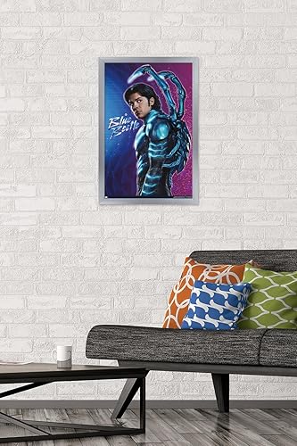 Miniatura 2 de Trends International DC Comics Movie Blue Beetle - Póster de pared de Jaime Reyes, 14.725 x 22.375 pulgadas, versión enmarcada plateada
