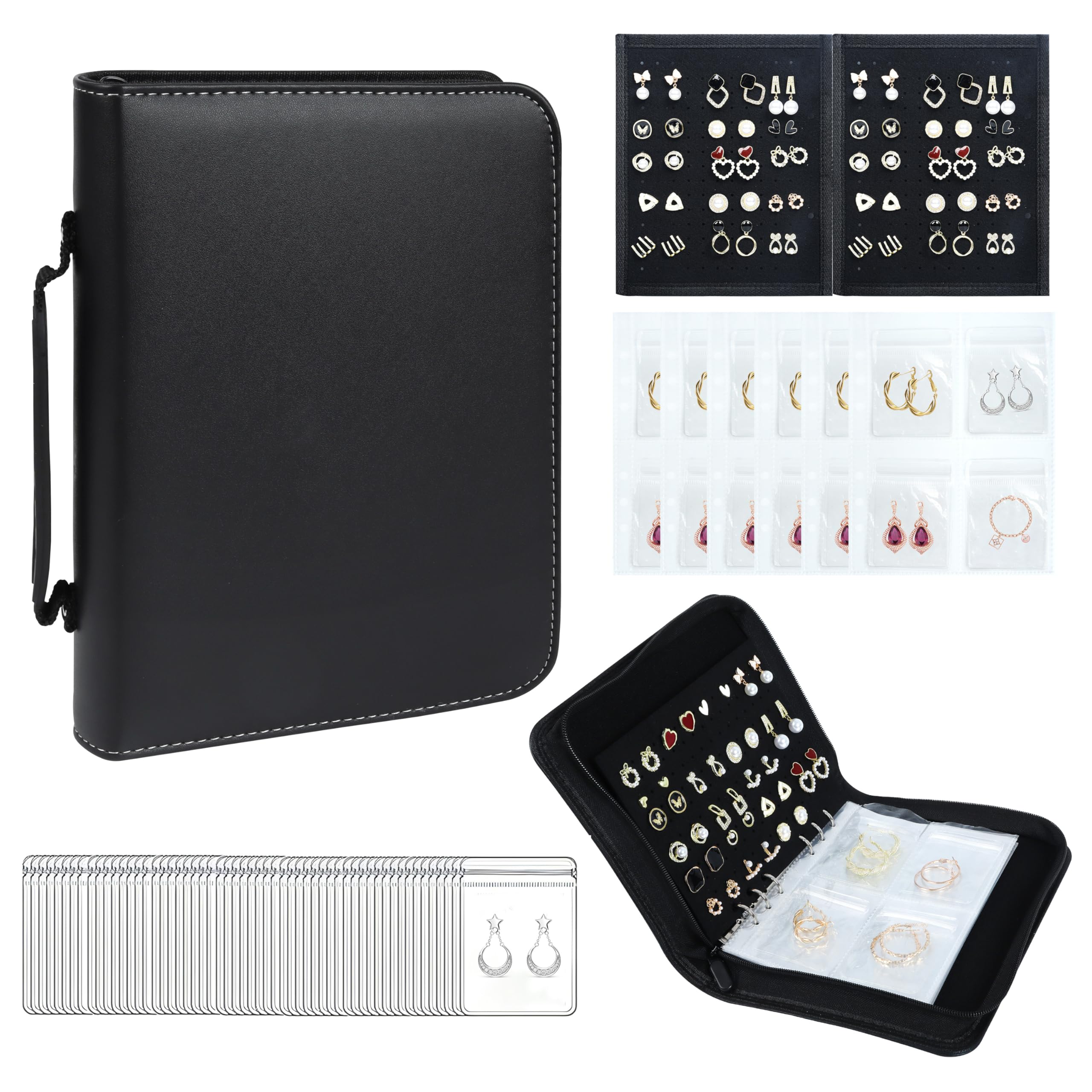 Classeur à bijoux Meneng solution étanche anti-rayures avec pages PVC et velours