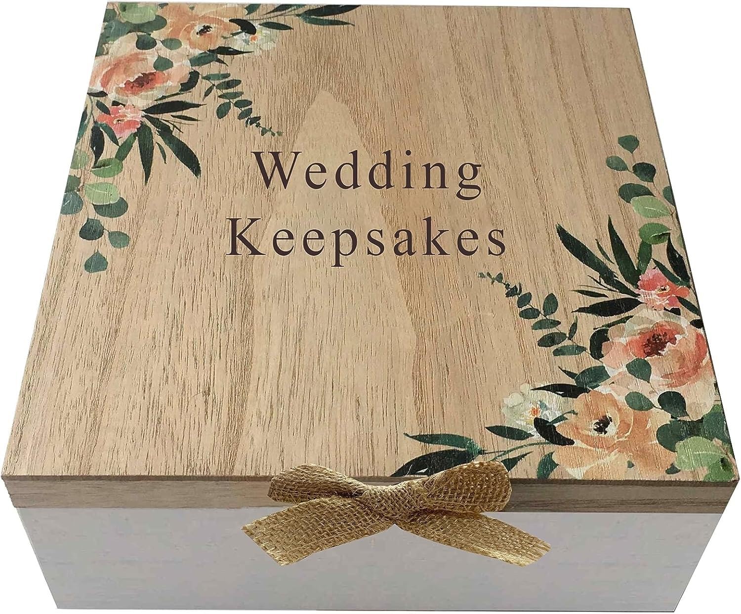 Widdop and Co Love Story Wooden Wedding Day Keepsake Box - Mr and Mrs Hearts