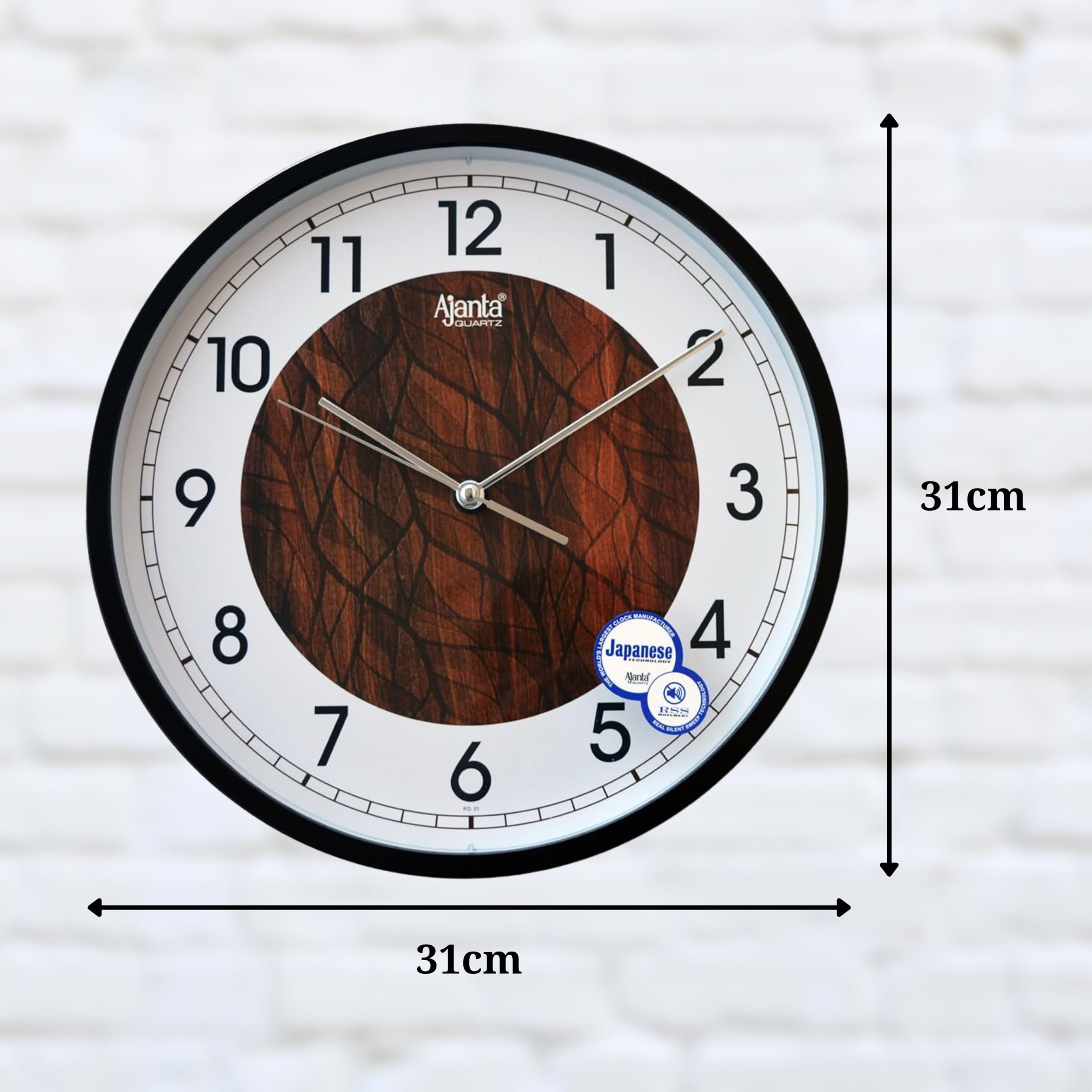 Buy Ajanta Plastic Abstract Sweep Clock (30.3 Cm X 30.3 Cm X 4.5