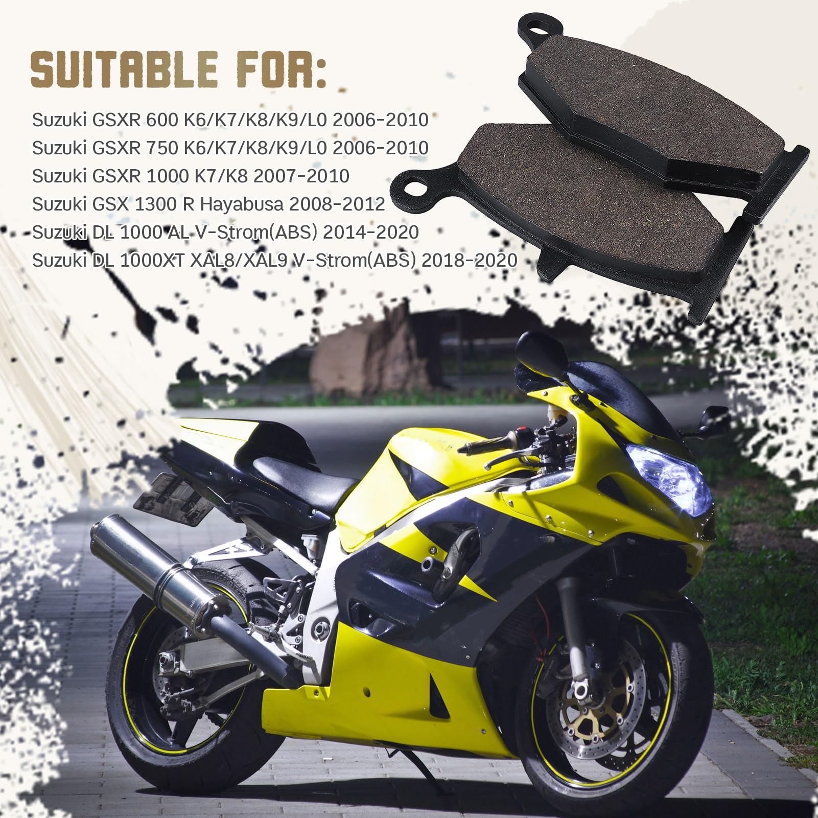 Cnornus Bremsbeläge Vorne & Hinten - Für Suzuki GSXR 600/750 & Hayabusa