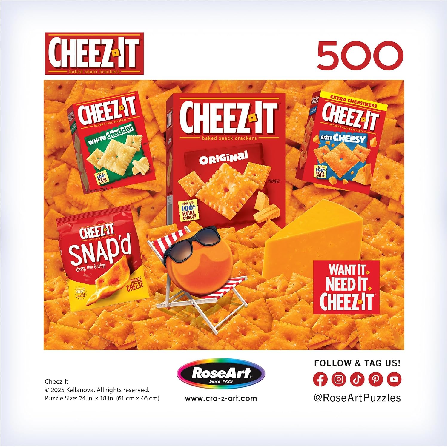 RoseArt - Snack Assortment - Cheez-It - 500 Piece Jigsaw Puzzle, Food-Themed Puzzle for Adults image 5