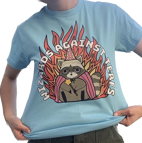 Wizards Against TERFs T-ShirtCute Funny Anti JK Rowling Potter Lover Harry Raccoon Magic Transgender Trans Pride Month Shirt Gift