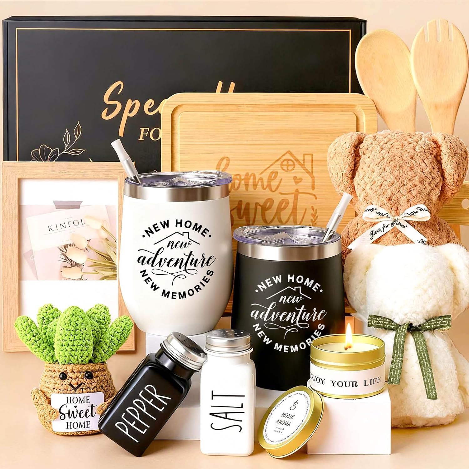 Lifecapido 15 PCS House Warming Gifts New Home, New Home Gift Ideas, Closing Gifts for Home Buyers Couple Friend Women Men