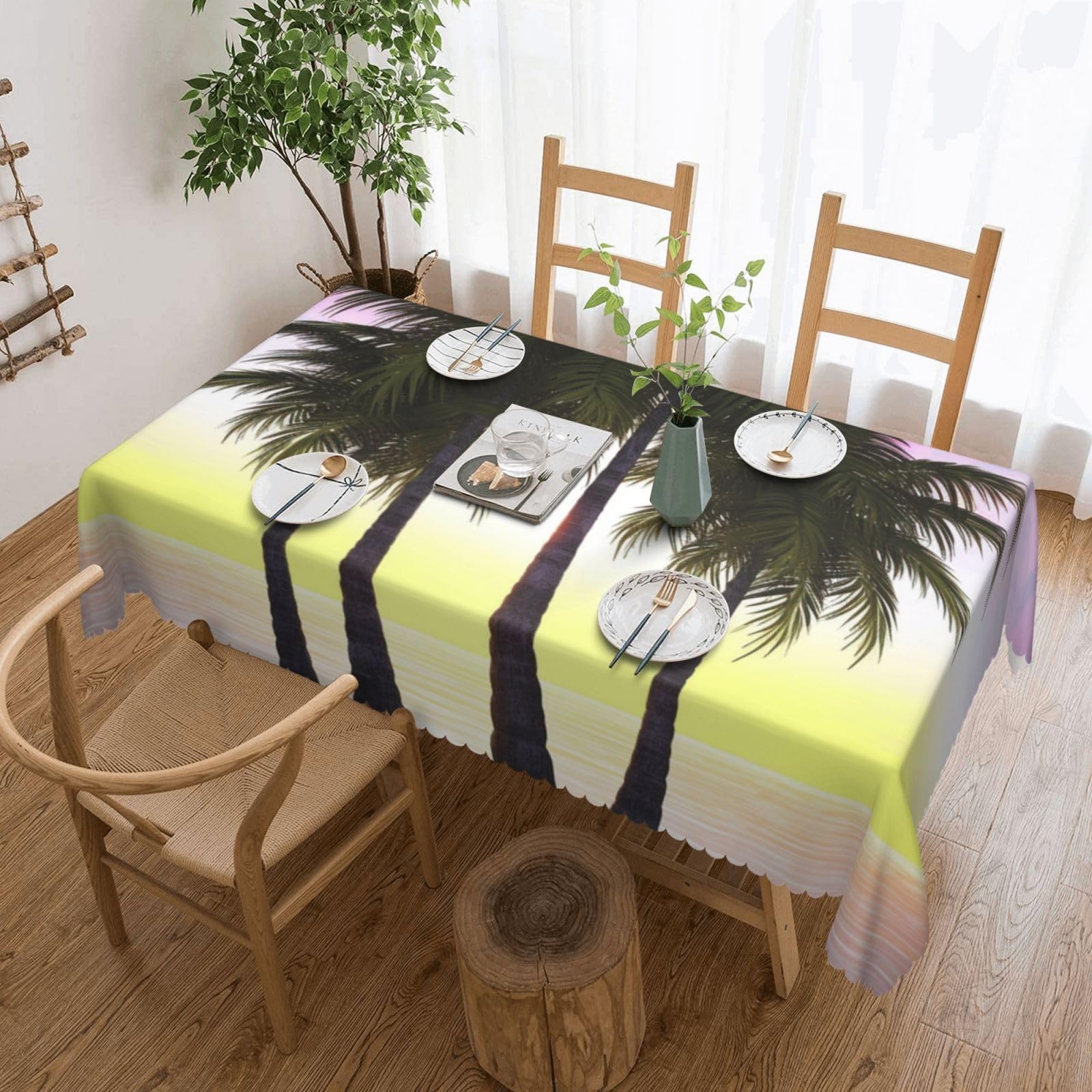Nappe rectangulaire tropicale 137x183 imperméable pour protéger votre table des taches de repas