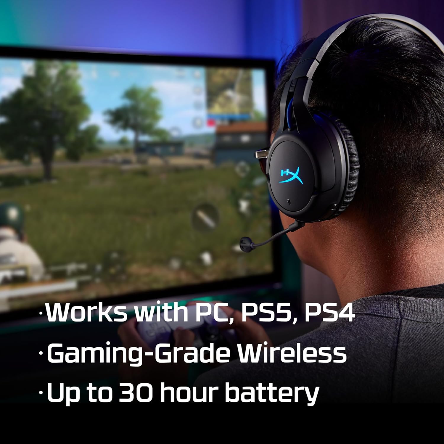 HyperX Cloud Flight – Wireless Gaming Headset for PS5 and PS4, Up to 30-hour battery, Memory foam ear cushions and premium leatherette, Noise-Cancelling Microphone with LED Mic Mute - Image 5
