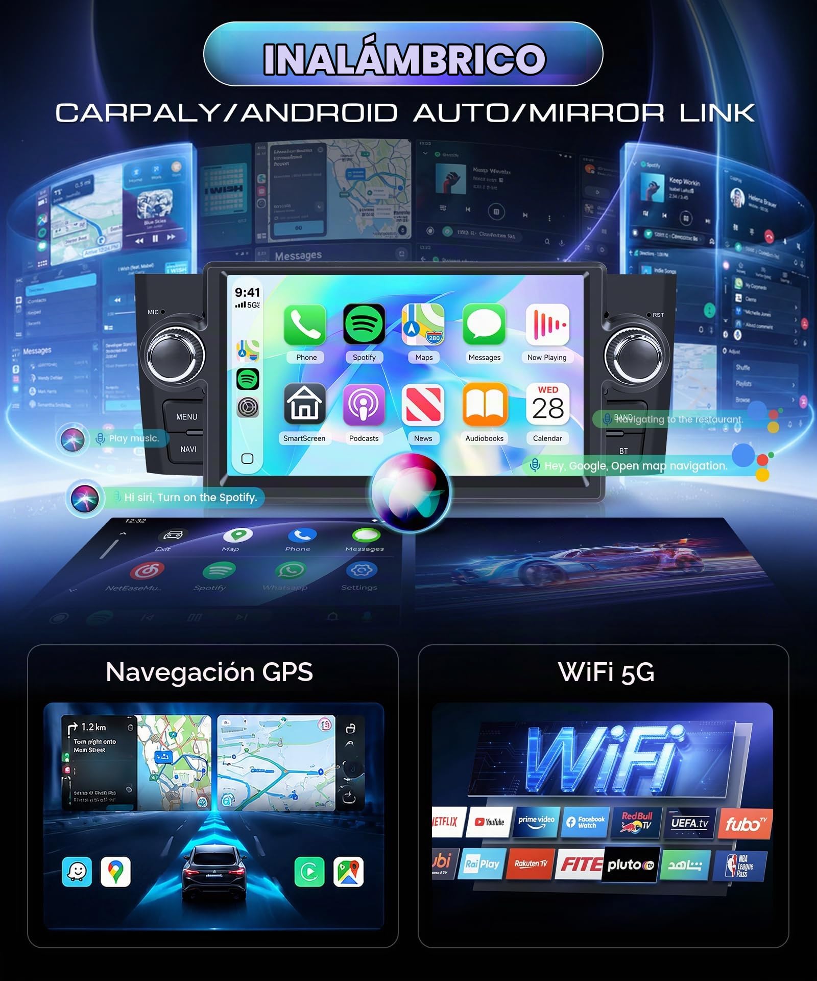 Radio de Coche para Fiat Punto/Grande Punto 2005-2009 y Linea 2007-2011, Autorradio 4+64 GB Android Auto y Carpaly, Bluetooth 5.0, Pantalla IPS de 7", 5G WiFi GPS FM RDS DSP Ecualizador +cámara