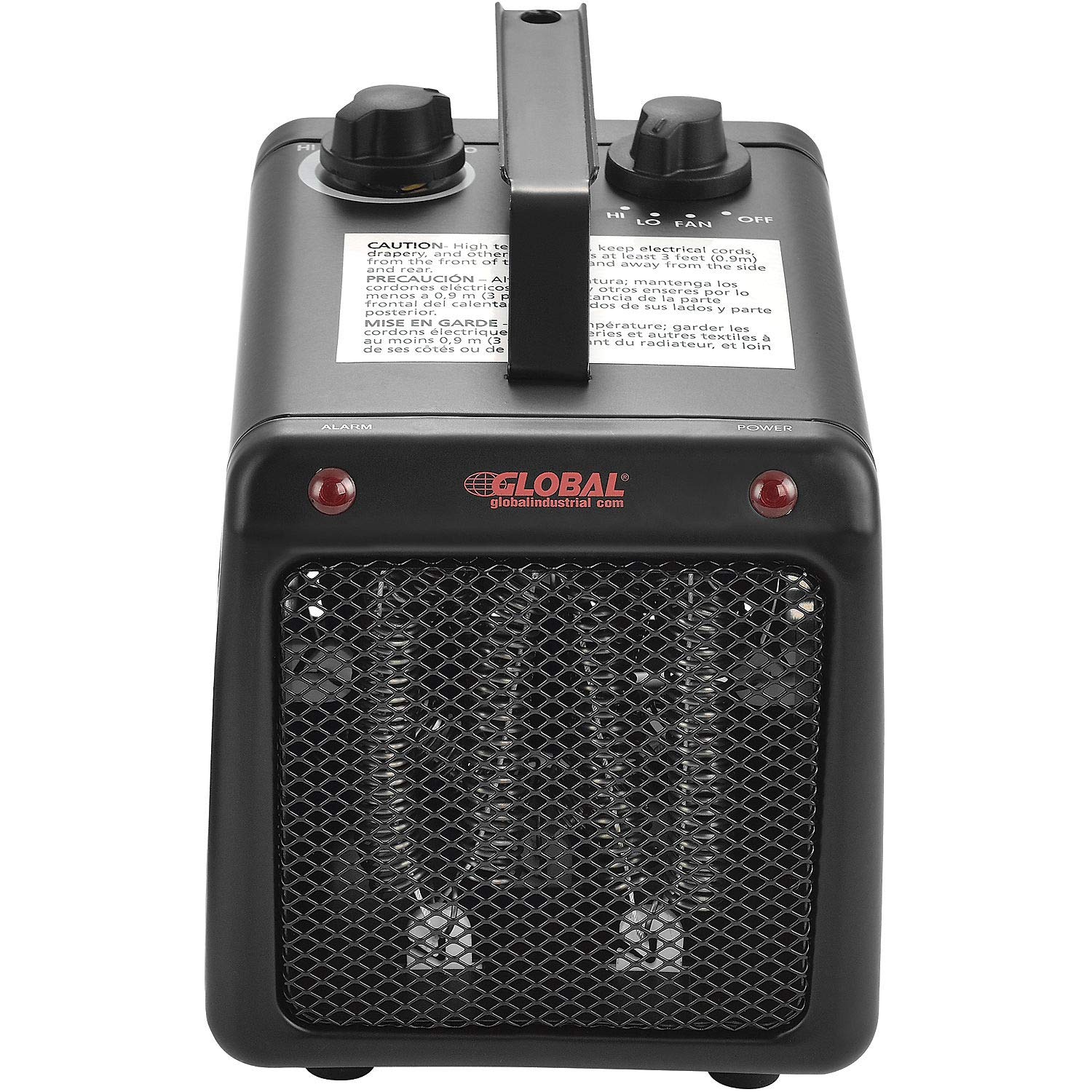 Global Industrial 1500/1000W Portable Heater With Adjustable Thermostat, Steel, 120V, Black