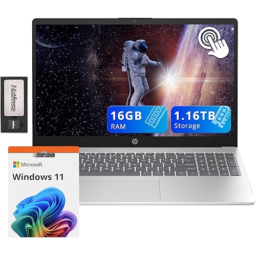 HP Pavilion 15.6" HD Touchscreen Laptop, Intel i3-1215U, 16GB RAM, 1.16TB Storage(1TB SSD+160GB Docking Station Set), Intel UHD Graphics, Num Pad, HD Camera, Fast Charge, Wi-Fi 6E, Win 11, Silver
