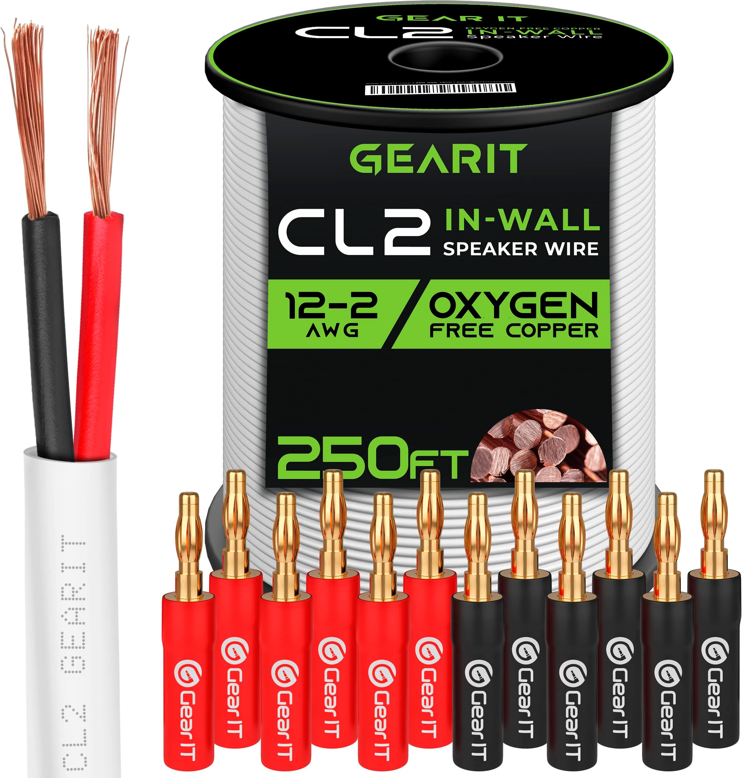 Cavo Altoparlante 12 AWG 4 Conduttori 250ft - Rame OFC, CL3, Interrato - Scatola Professionale Con Avvolgimento Antigroviglio - 6