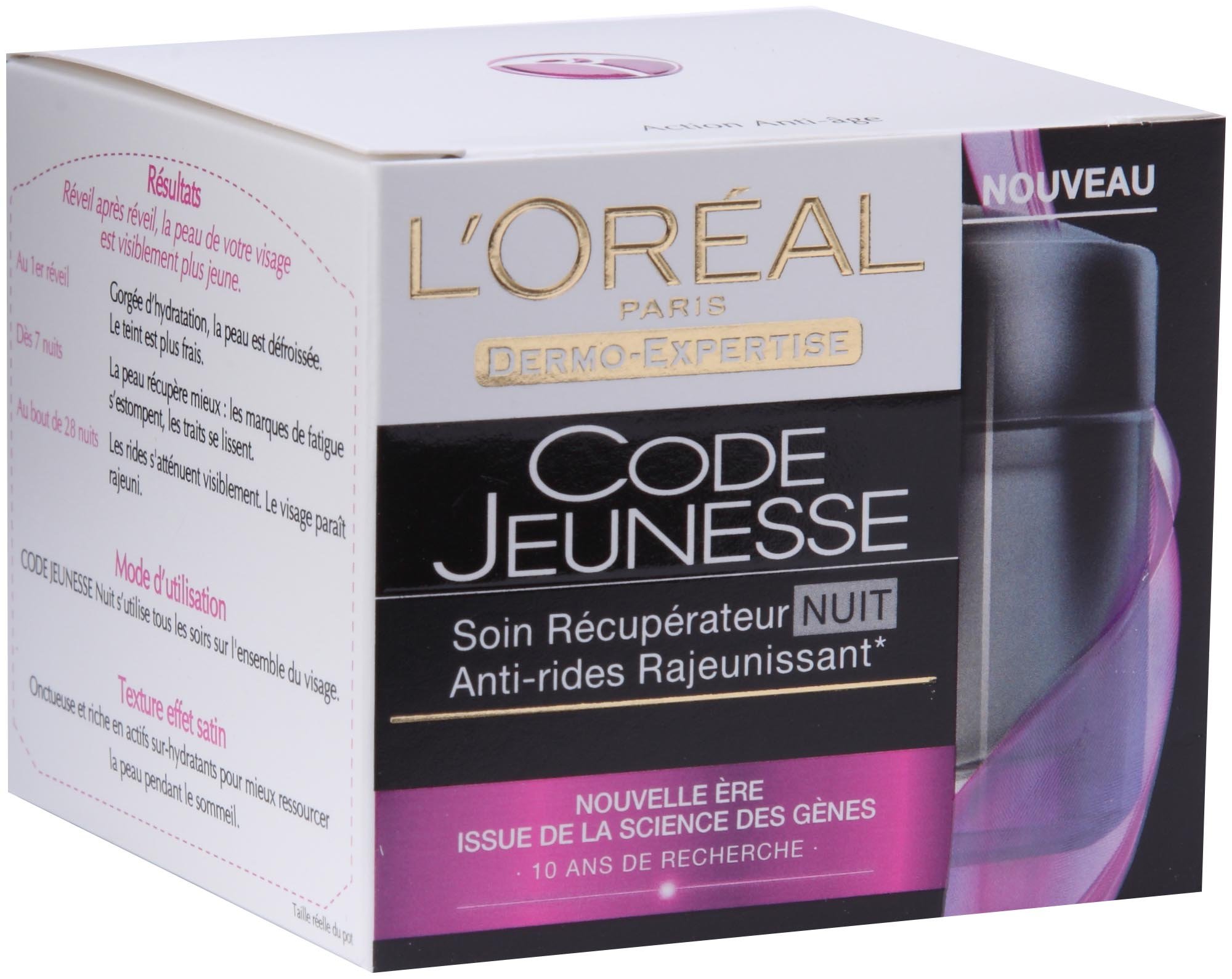 L 'Oréal – Cuidado Recuperador noche antiarrugas rejuvenecedora – Código Juventud – 50 ml