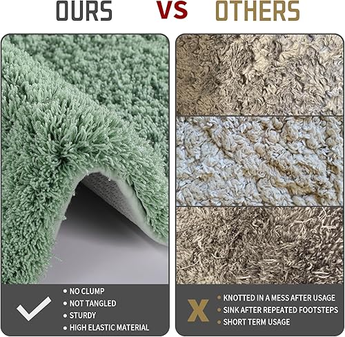 Miniatura 4 de Yimobra - Tapete piso de inodoro, contorno U, de microfibra absorbente de agua, antideslizante, afelpado, esponjoso, suave, superpeludo, grueso,