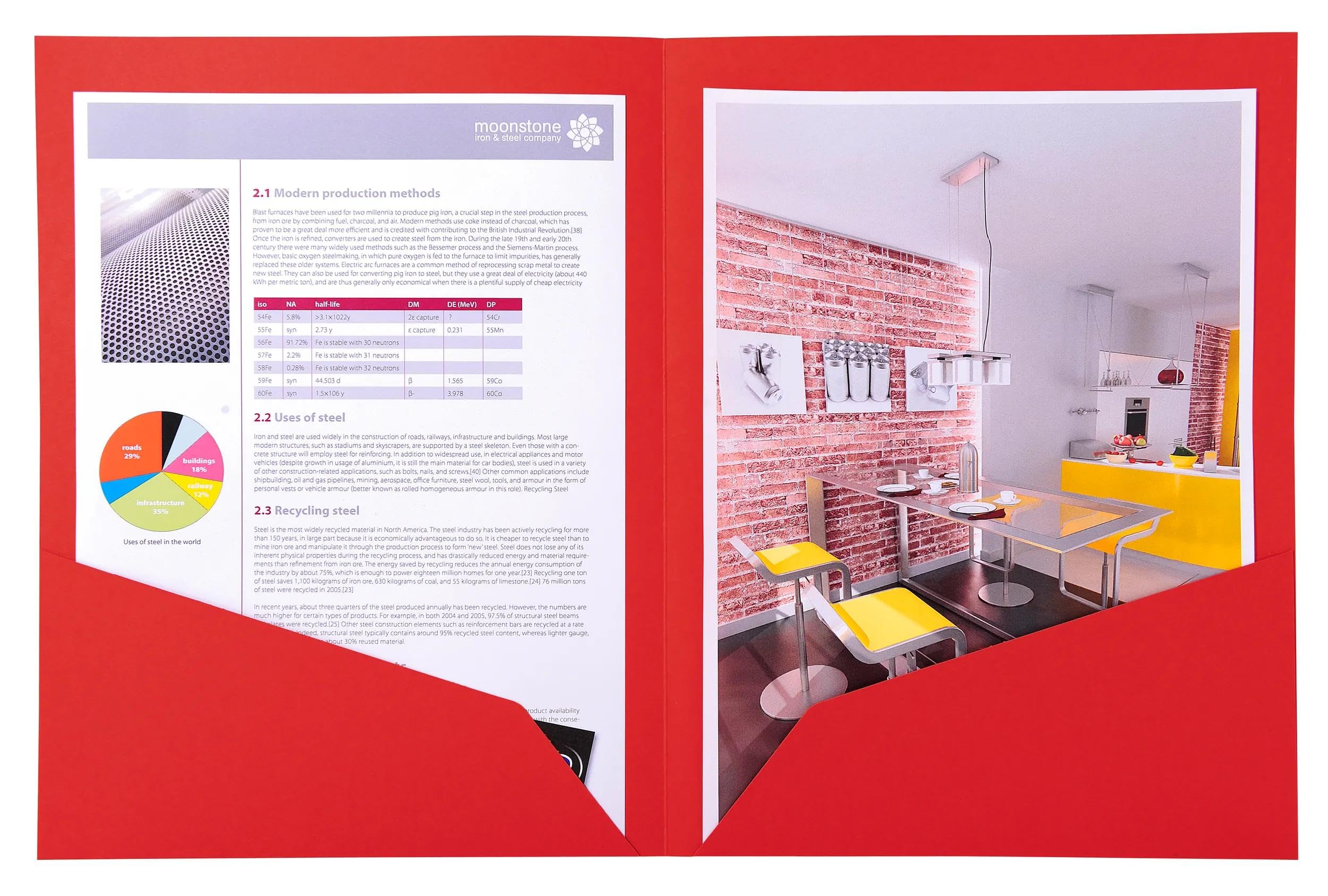 Exacompta 250 Mappen mit Doppeltasche Rock"s rot