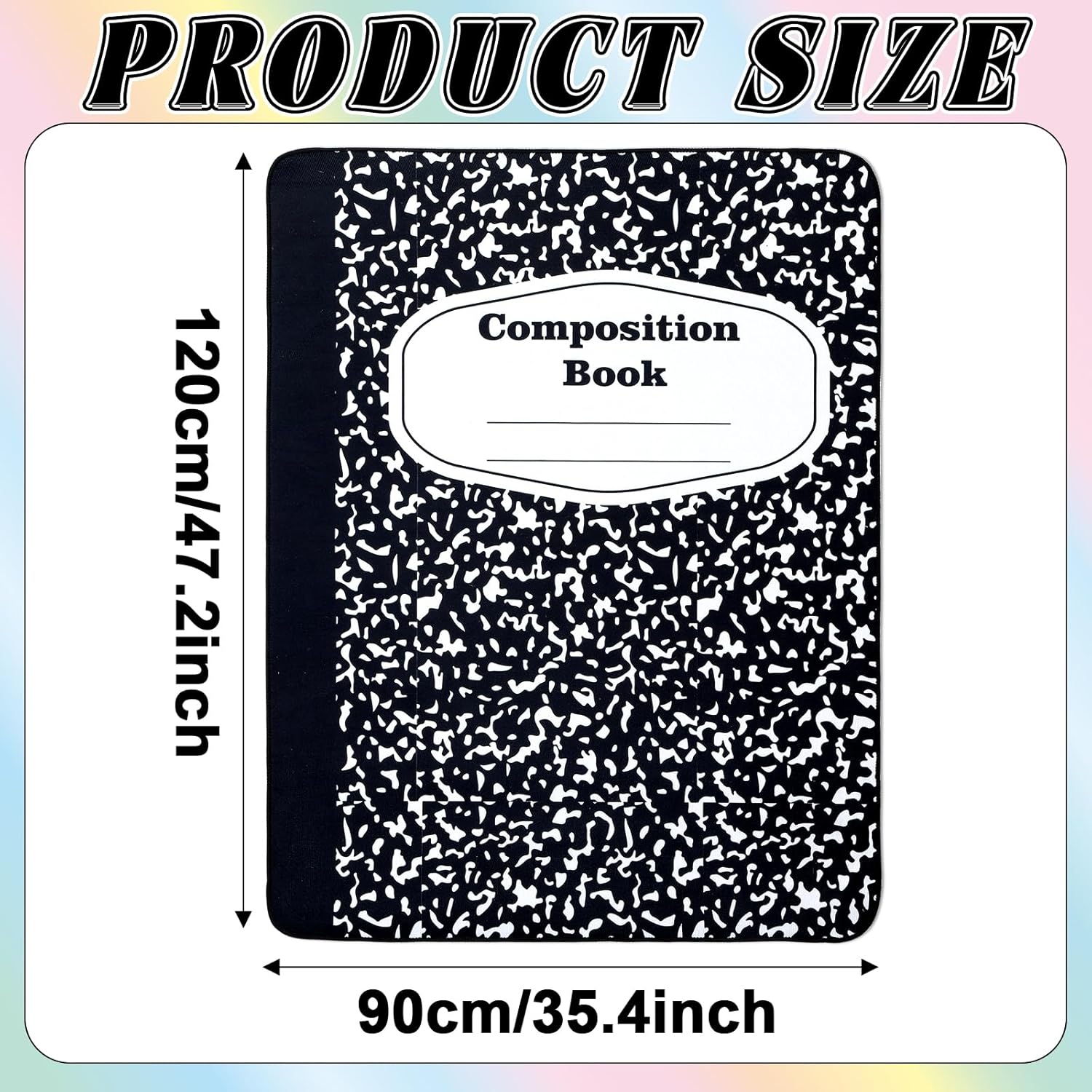 Composition Notebook Classroom Rug Educational Area Rug Back to School Non Slip Floor Mat Composition Notebook Classroom Decor Play Carpet for Preschool Kindergarten Daycare Nursery Playroom Bedroom