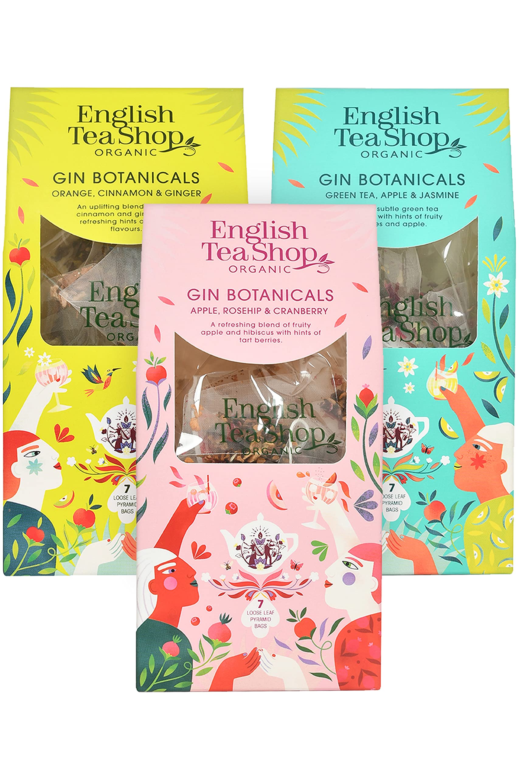 English Tea Shop Organic Gin Botanicals - Multi pack of 3 different types of Natural Botanical Blends