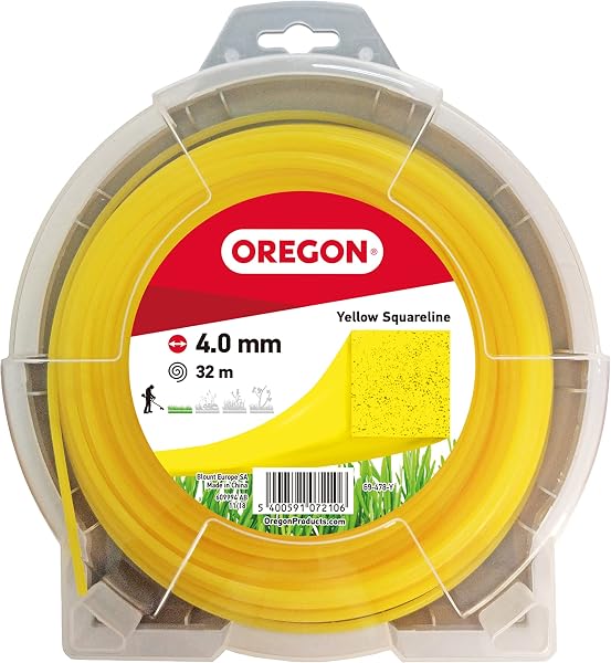 Fil de débroussailleuse carré 4 mm jaune, 32 m, Oregon
