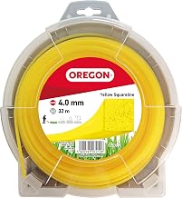 Oregon 4mm Yellow Yellow Square Line for Tall Grass, Weeds, Lawns and Dense Vegetation, Professional Nylon Thread, For Most Strimmers, 4mm x 32m (69-478-Y)