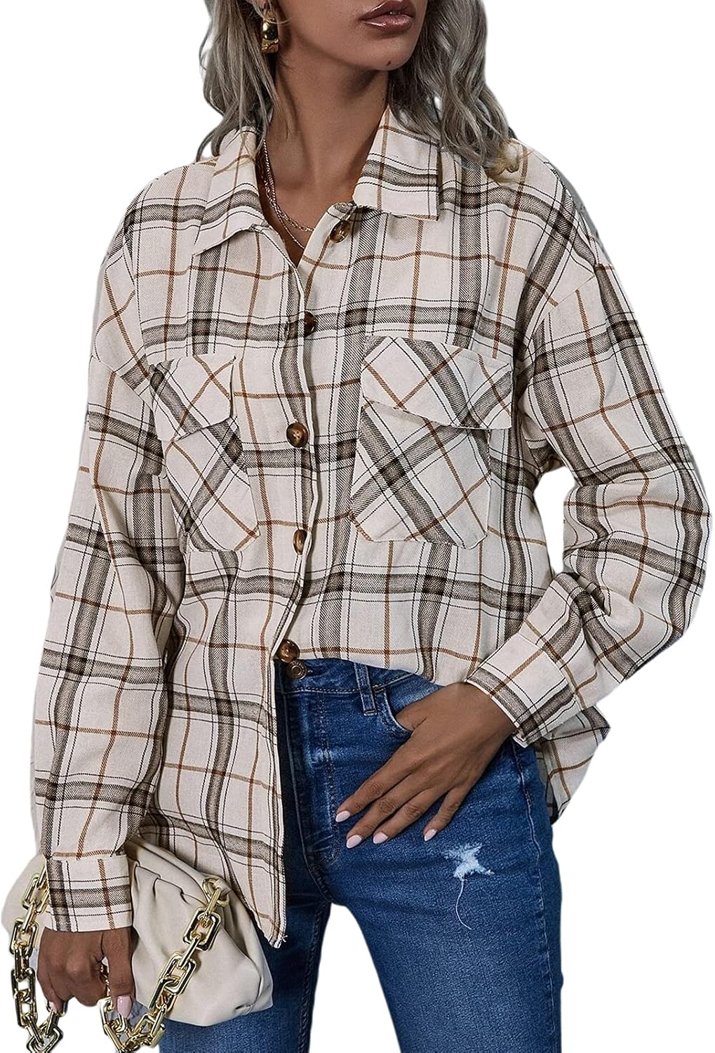 Long Sleeve Boyfriend Shirt Jacket 