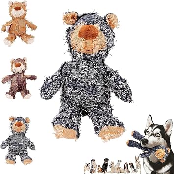 2023 New Indestructible Robust BearlargePlush Dog Toy, Squeaky Toys for Dogs, Durable Aggressive Chewers, Chew Interactive Boredom C-Blue