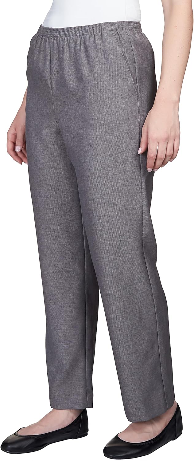 Alfred Dunner All Around Elastic Waist Polyester Short Petite Pants - Pull-On Style