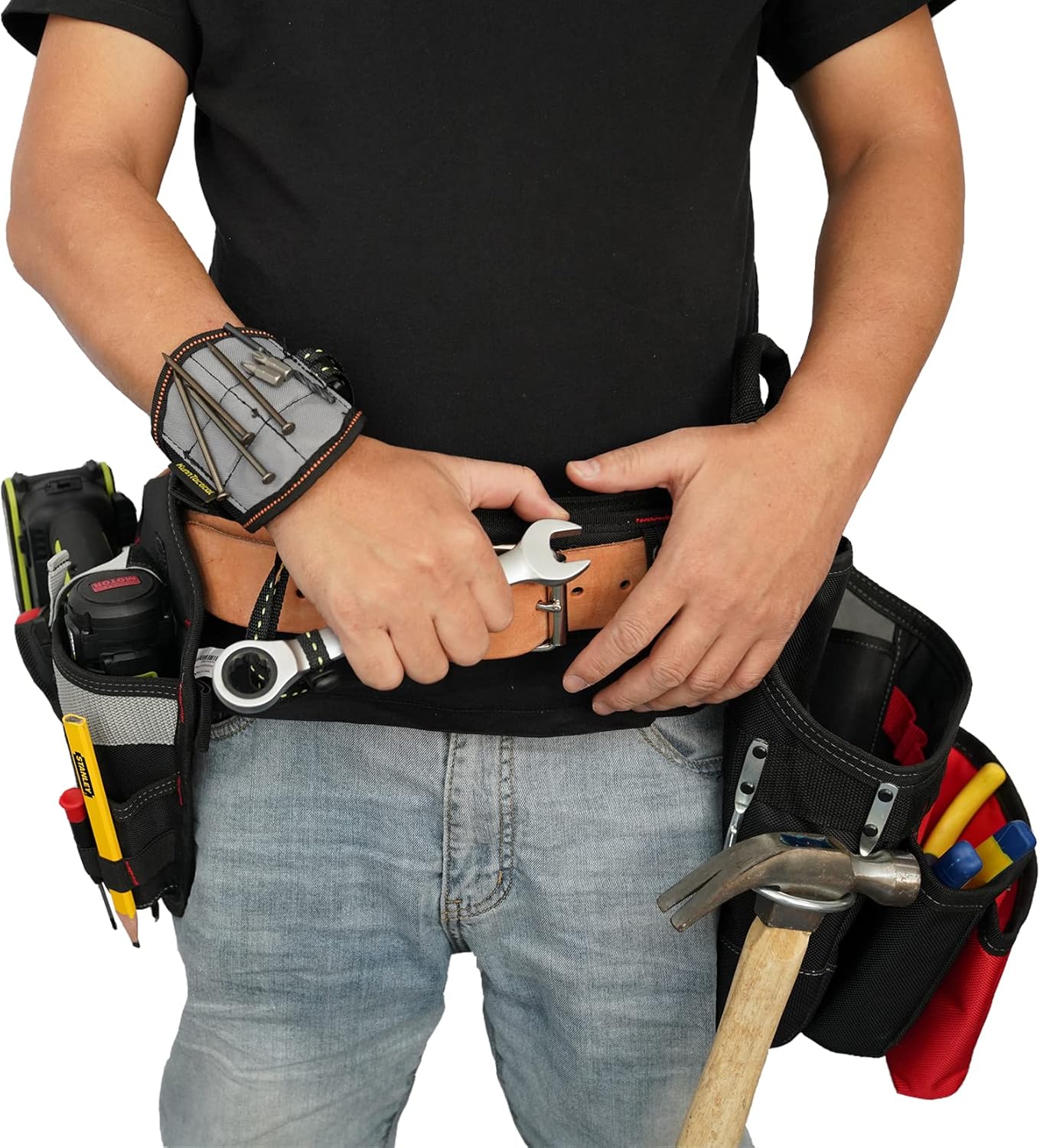 KUNN New Magnetic Wristband with lanyard Tool Tail Attachment bundle Drill Holster 2-in-1 Set - - 