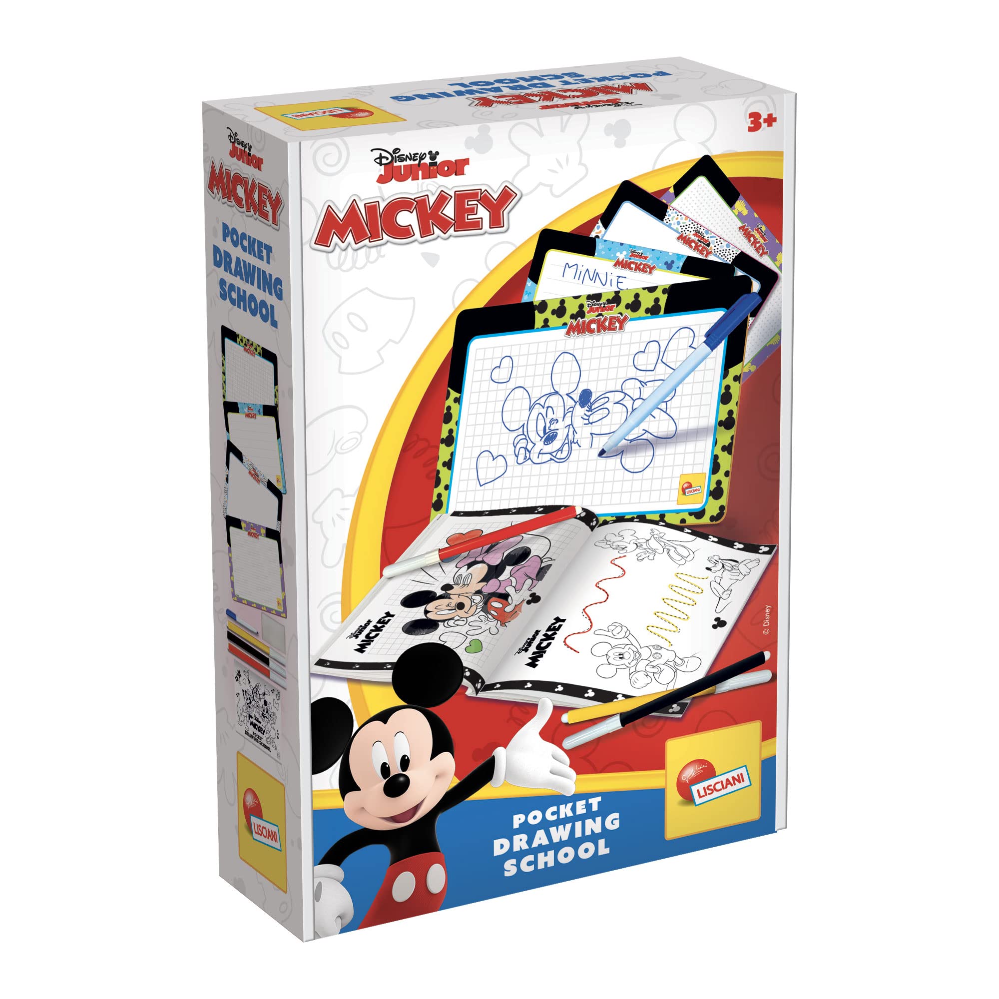 Liscianigiochi Disney Mickey Pocket Drawing School (Escuela de Dibujo) -Juego Creativo para niños a Partir de 3 años (92918), Color no aplicable
