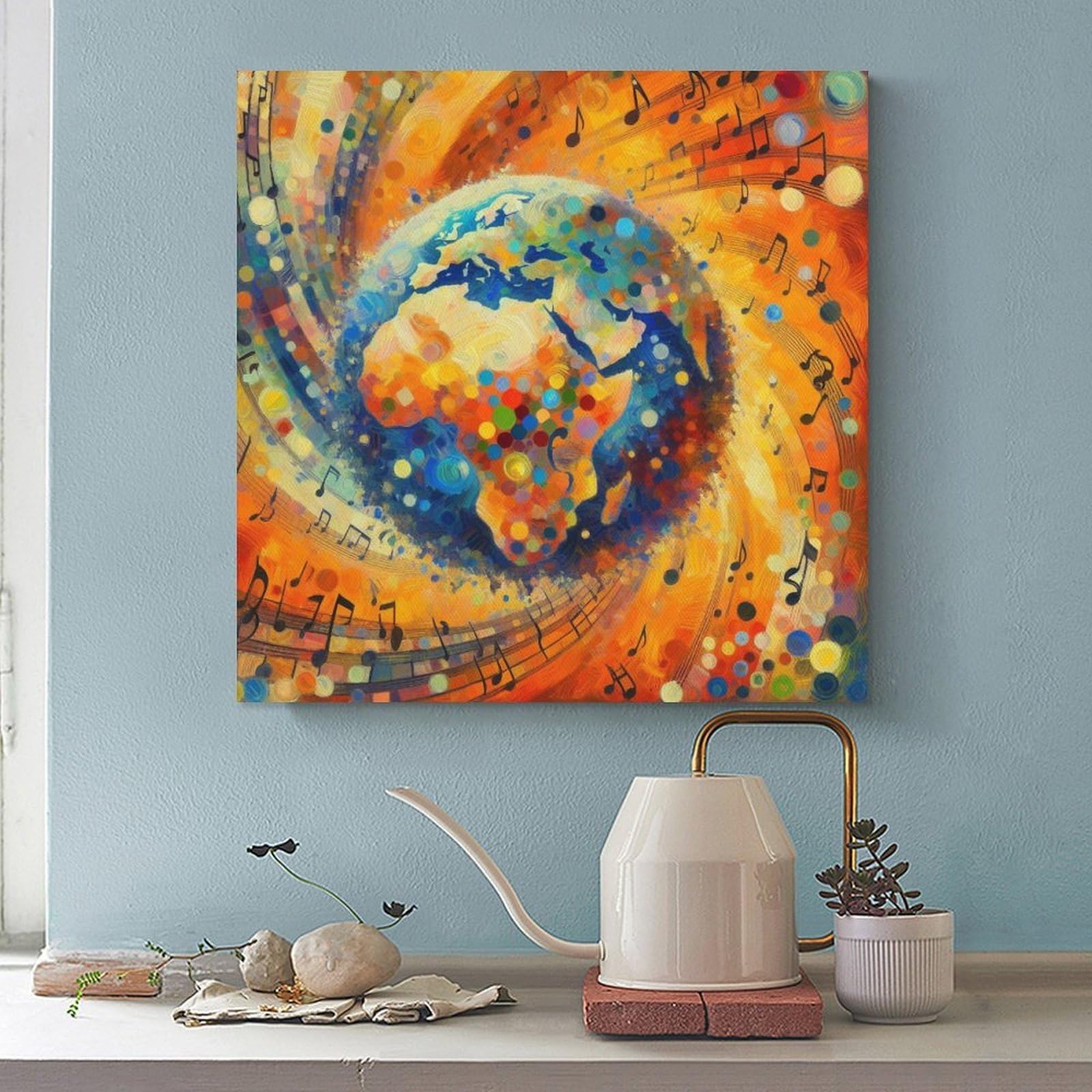 Poster su tela con musica astratta, poster per camera da letto, decorazione per ufficio, camera da letto, regalo, 71,1 cm L x 71,1 cm W