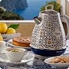 Ariete Capri Electric Kettle 1.7 Liter Kettle 2869/0C - Stainless Steel Body, Handmade Decoration, 2000 Watt, Auto Power Off, 360° Wireless Base