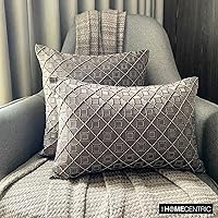 Vista 90 de The HomeCentric Funda de almohada, fundas marrones, fundas de almohada geométricas japonesas ópticas, fundas de almohada de 24 x 24 pulgadas, fundas